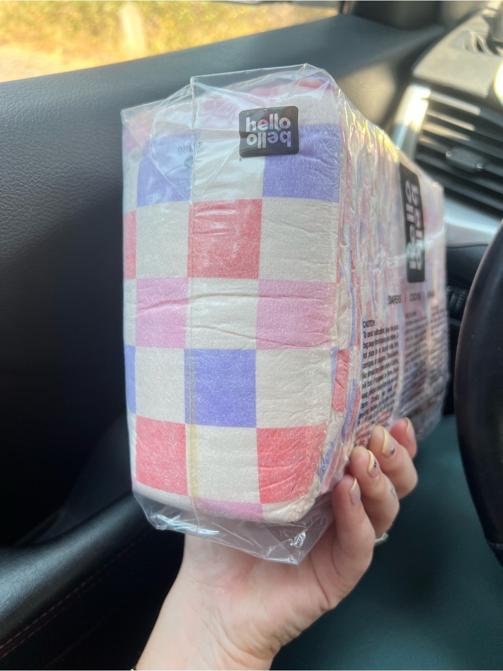 Hello Bello 37 Diapers Discontinued Pastel Checkerboard Print NEW Sealed Size 2